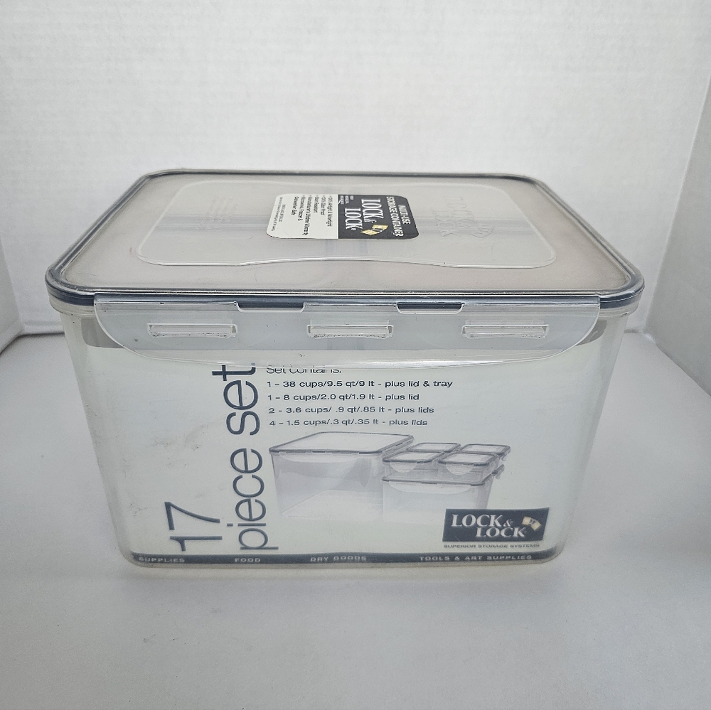 Lock & Lock Set Of 17 Multi-Use Nesting Storage Containers & Lids Vintage NOS - Picture 9 of 14